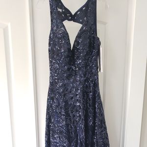 Blue Fiesta Fashion Sequin Evening Gown Size Large